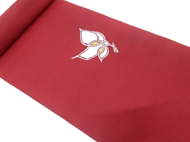 JAPANESE KIMONO / ANTIQUE BOLT FOR NAGOYA OBI / SILK / WOVEN FLOWERS